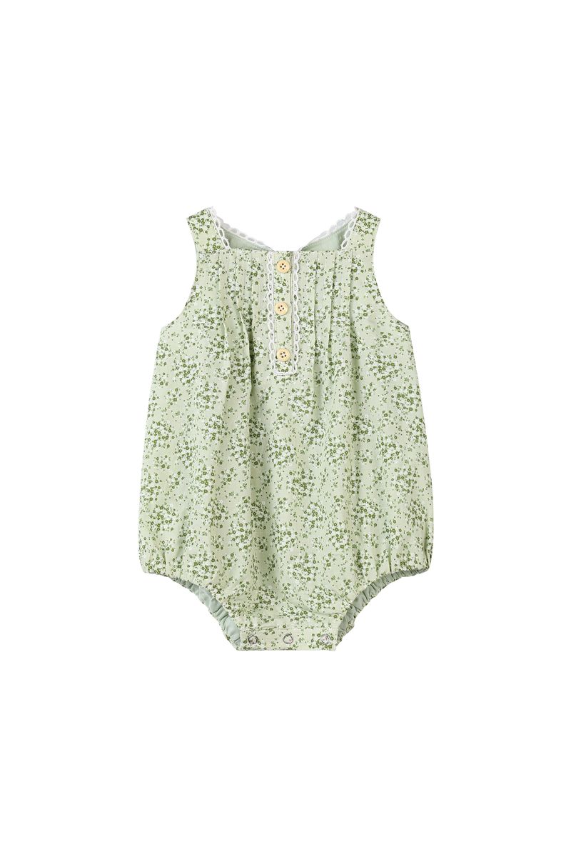 Green Floral Evie Bubble Onesie