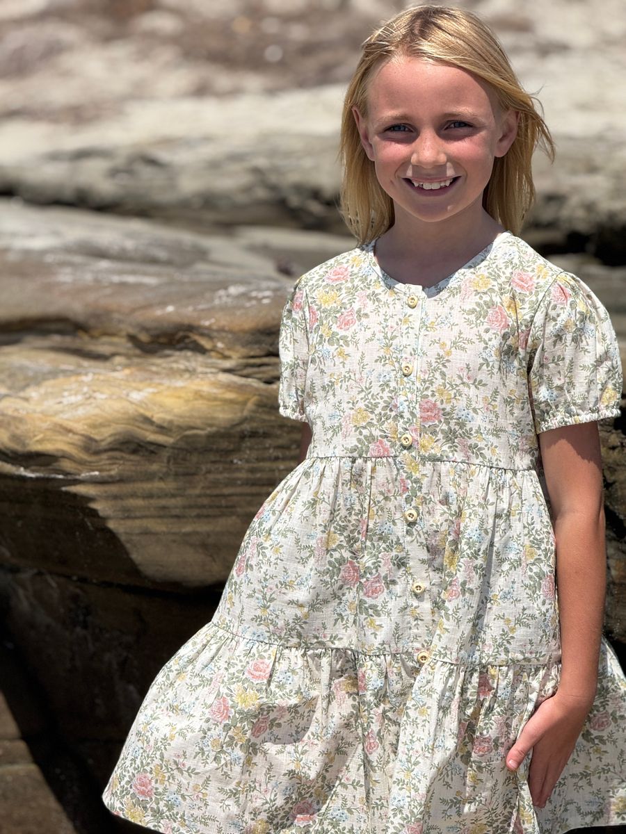 Cream Cottage Floral Dress