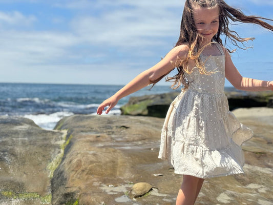 Oatmeal Embroidered Tess Dress