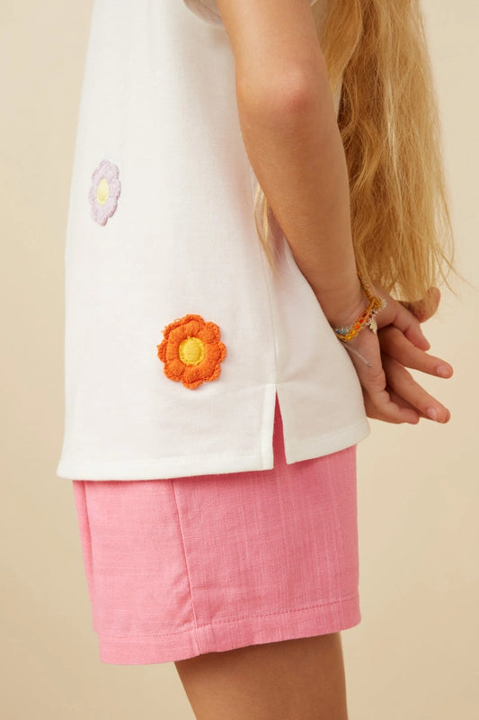 Multi Floral Patched Knit Tee