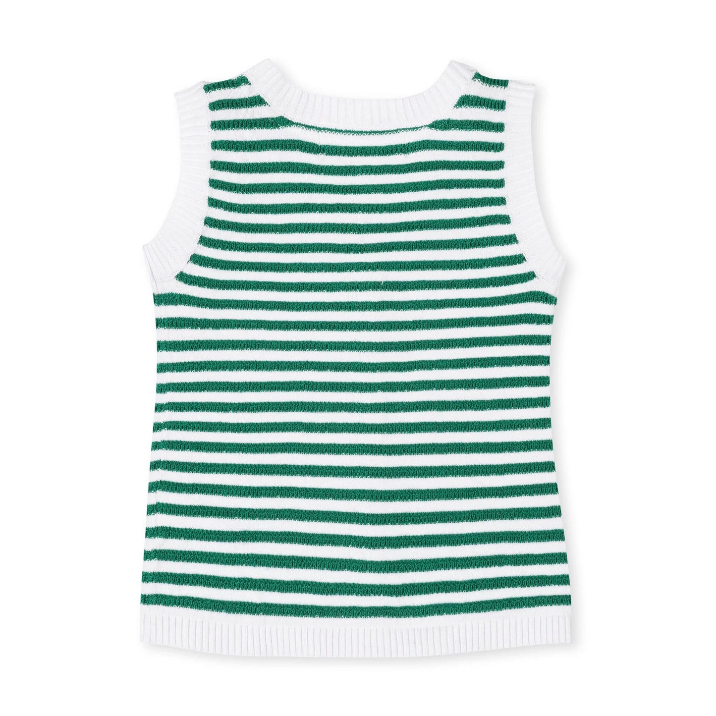 Green/White Sweater Tank w/Bows