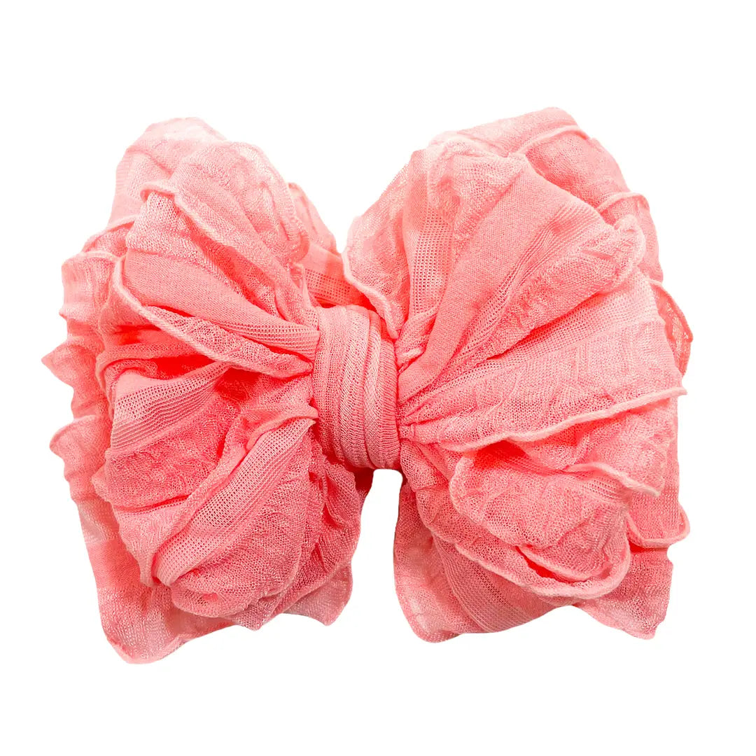 RR Ruffled Headband-Pink Grapefruit