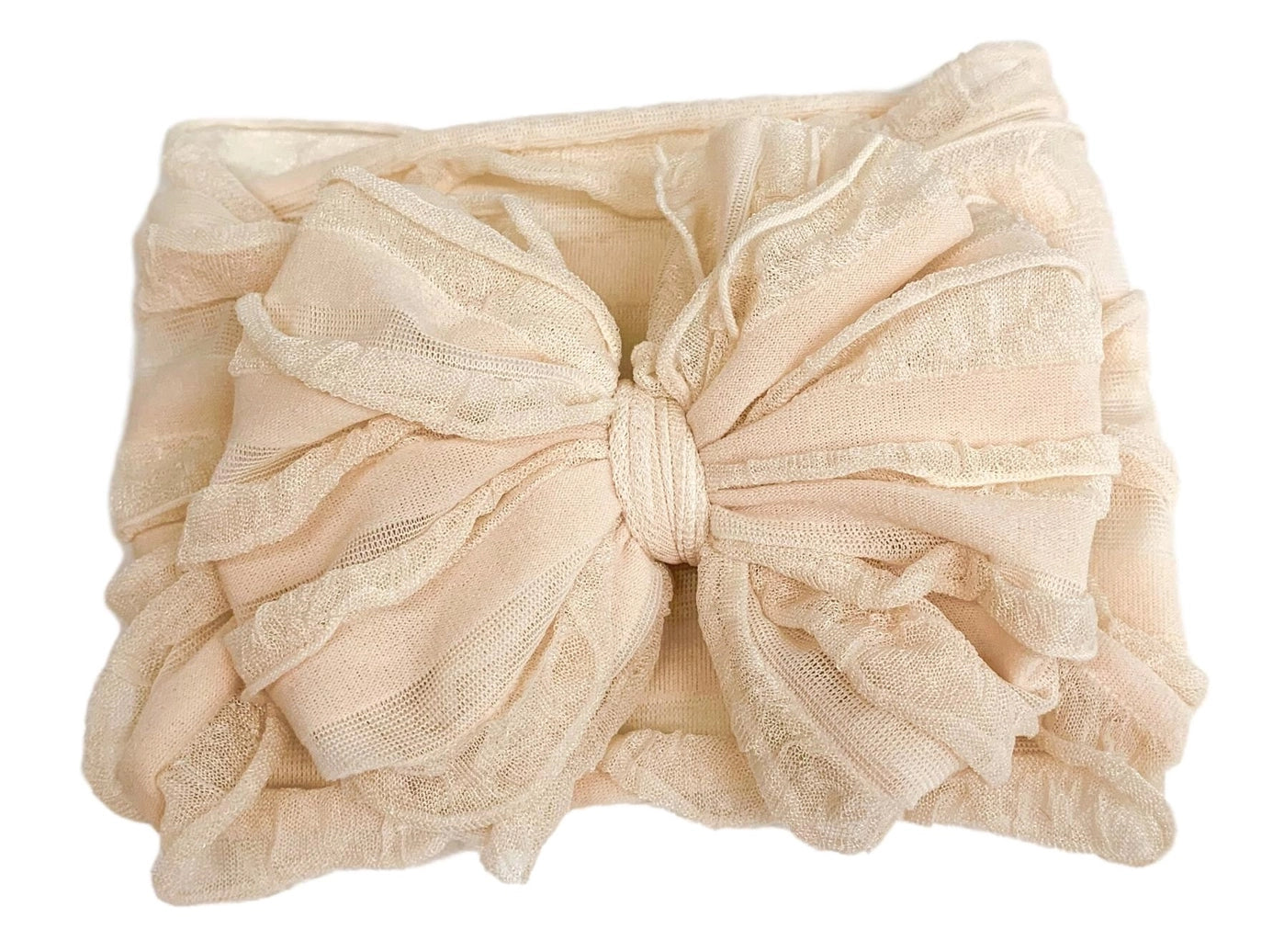 RR Ruffled Headband- Sugar Cookie