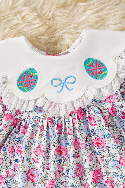 Ditsy floral dress w/embroid Egg