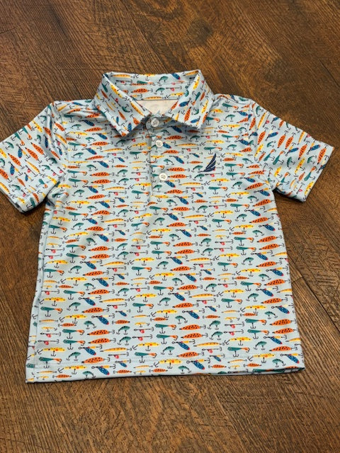 Fishing Lures Print S/S Polo