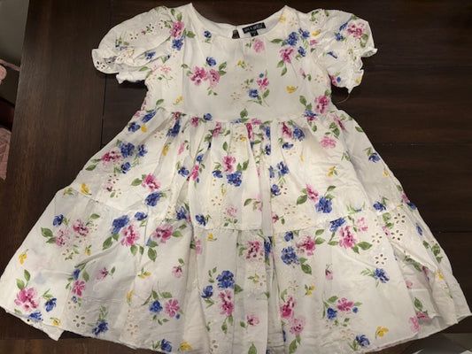 Ivory -Floral Eyelet Dress