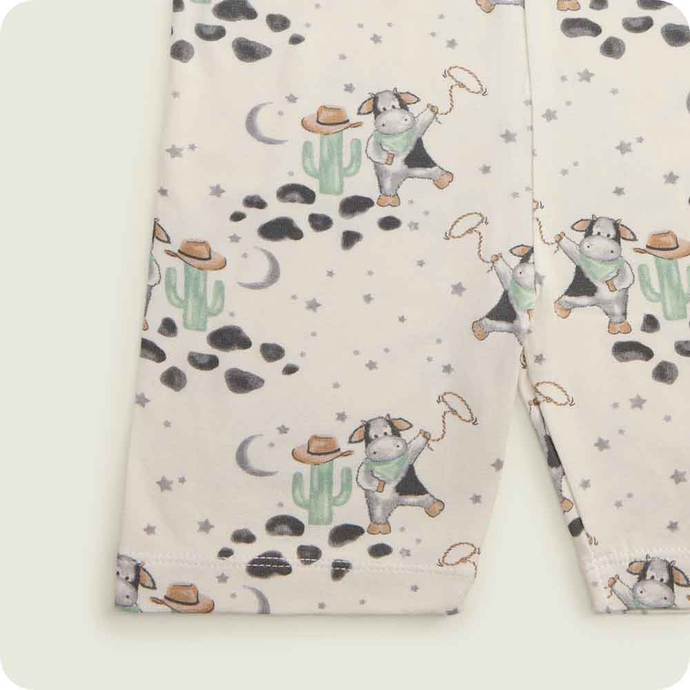 Black and White Cow Shorties Pajamas