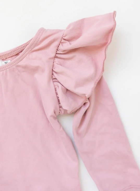 L/S Flutter Leotard - Vintage Pink