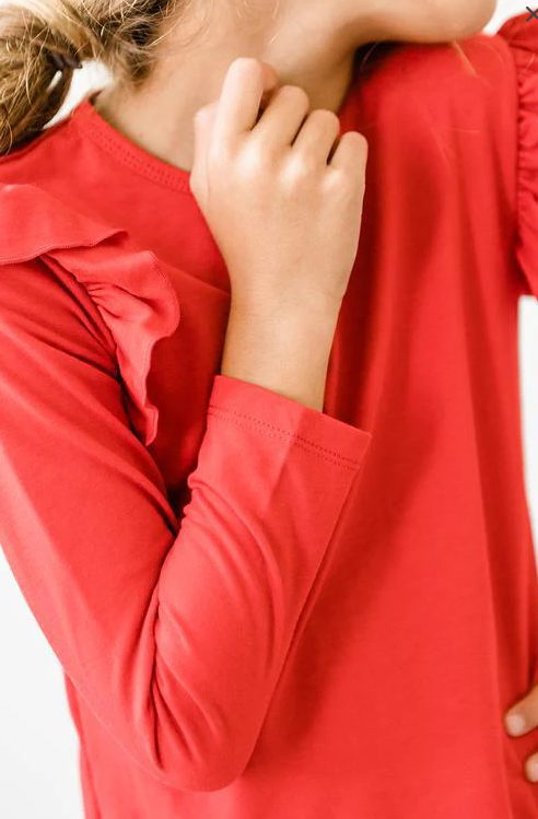 L/S Flutter Top - Red
