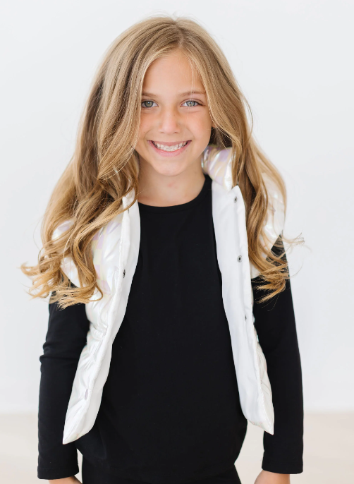 Neon Puffer Vest - Iri Wht