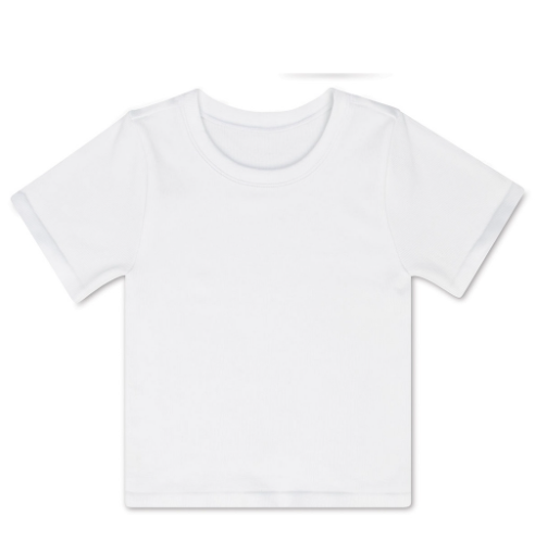White Ribbed Short Sleeve Shirt