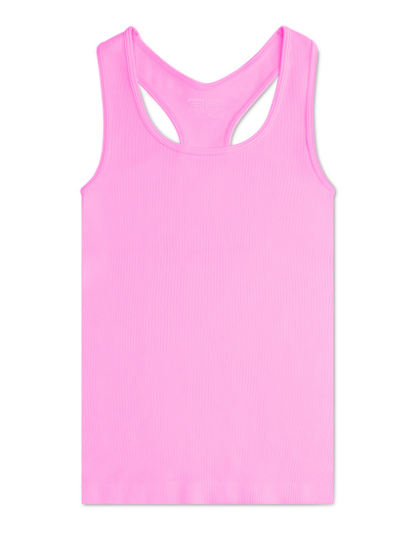 Rose Ribbed Racerback Tank Top
