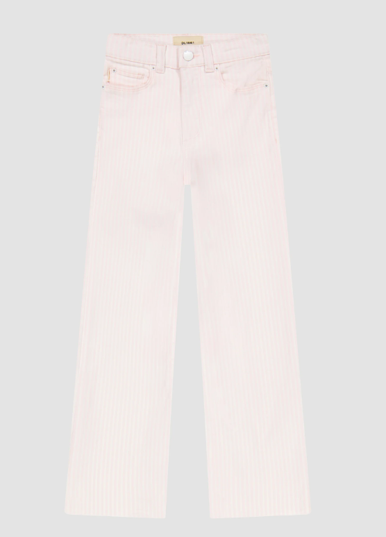 Lilly Wide Leg Jean - Pink Stripe
