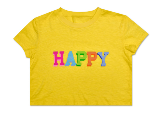 Happy Boxy Tee- Yellow
