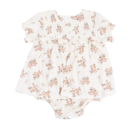 Rosebud Smocked Ruffle Bubble Skirt
