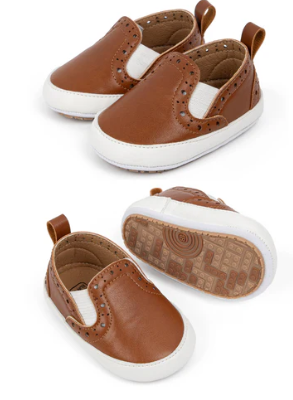 Brown Pleather Baby Shoe
