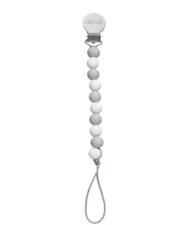 Ali+Oli Silicone Pacifier Clip - Grey White