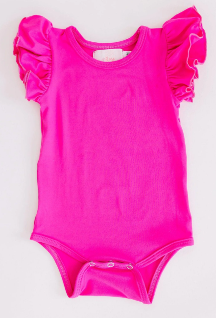 S/S Flutter Leotard - Hot Pink