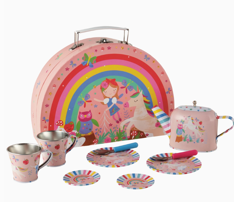 Rainbow Fairy Tin Tea Set Foiled Case