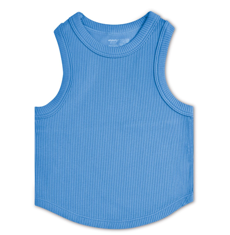 Bright Blue Ribbed Racerback Top