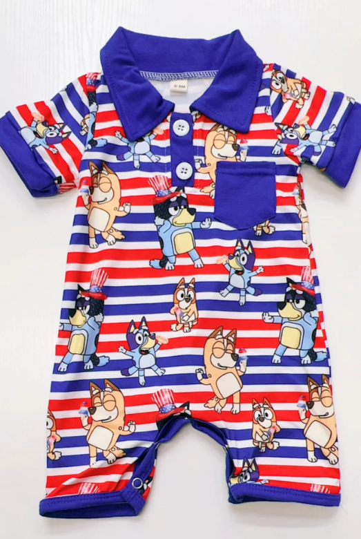 Bluey Patriotic Romper