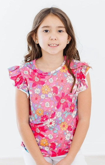 Hawaiian Floral Ruffle Tee