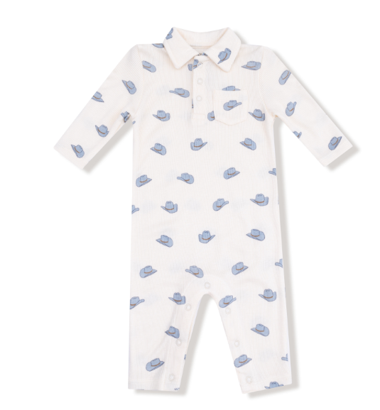 Polo Romper- Cowboys Hats