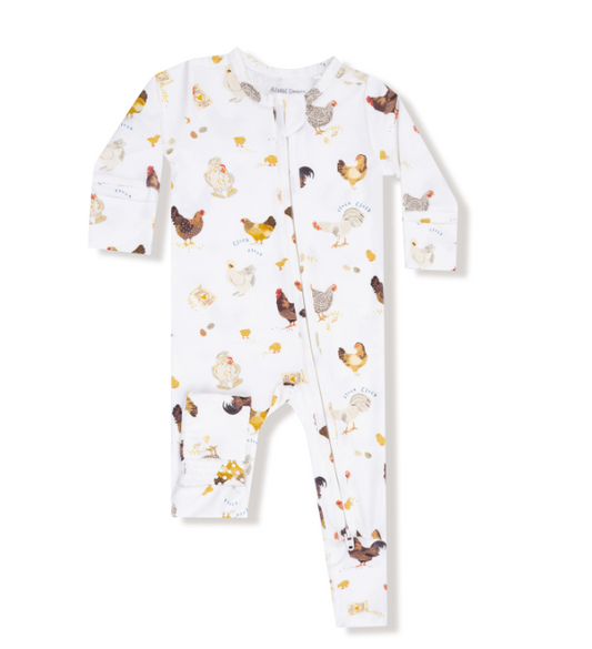 2 Way Zipper Romper- Collector Chickens
