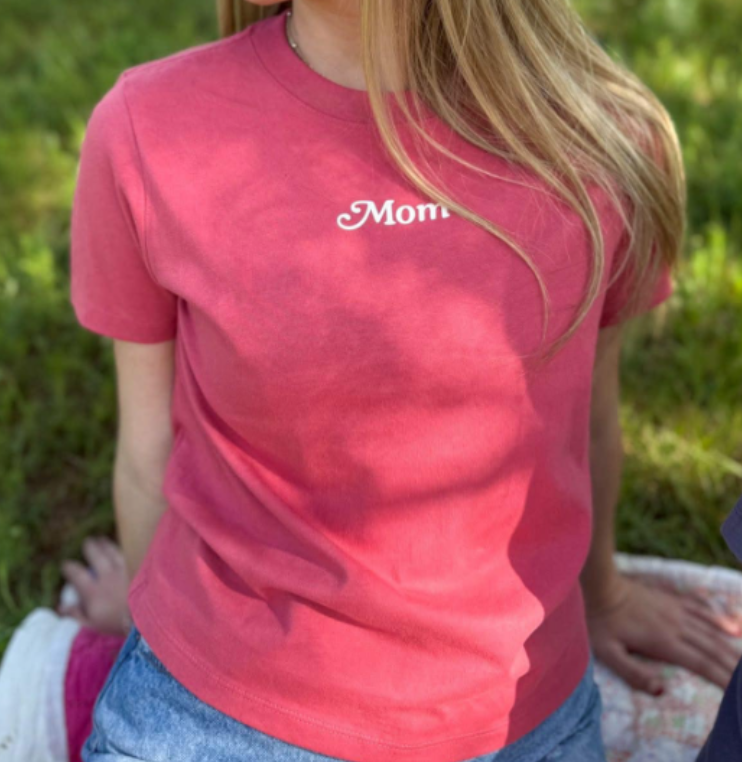 Mom Print Tee - Berry