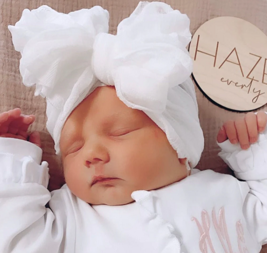 RR Ruffled Headband - White