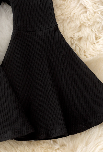 Enni Ribbed Flare Legging - Black