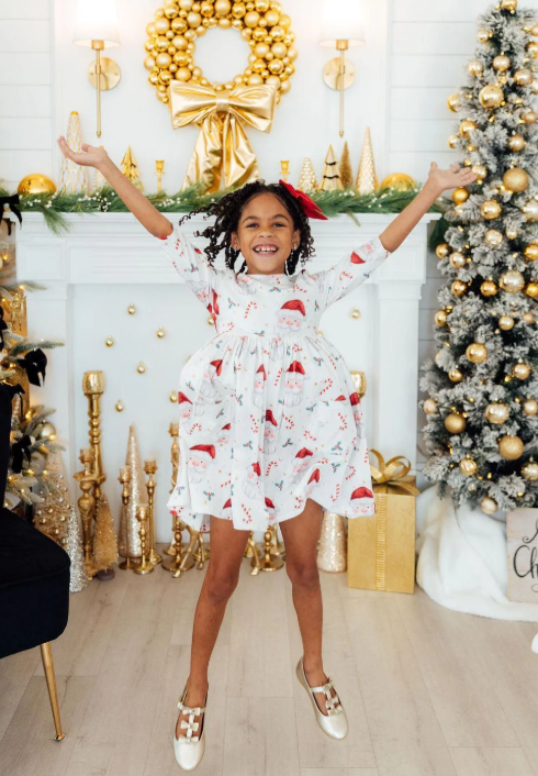 Mistletoe Magic 3/4 Sleeve Pocket Twirl Dress