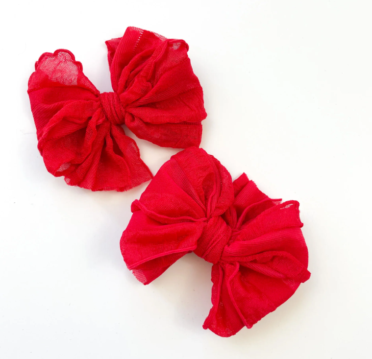 RR Ruffle Clip Set- Red