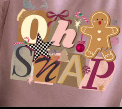Oh Snap Christmas Tee- Classic Pink- Adult