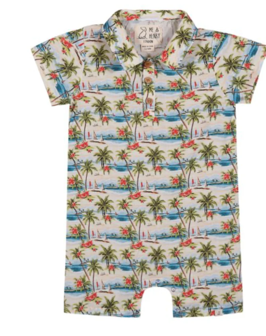 Maui Hawaiian Island Woven Romper