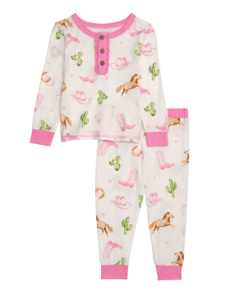 Pink Western Pajama Set