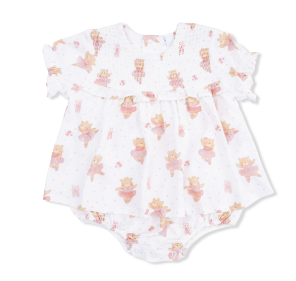 Teddy Bear Ballerina - Smocked Onesie