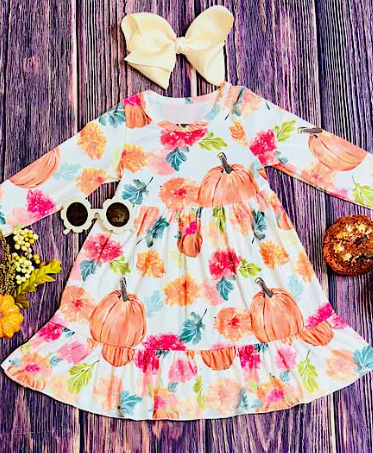Halloween Pumpkin Dress-White
