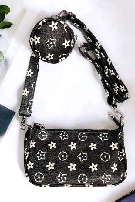 Star Printed black Crossbody
