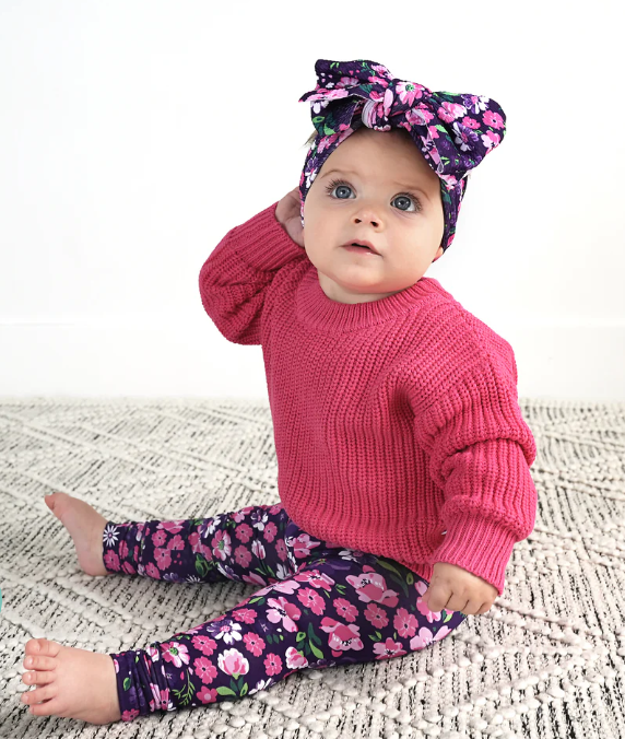 Mila Floral Legging - Purple
