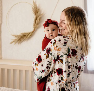 Red Rose Delivery Gown & Swaddle