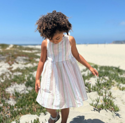 Jewel Dress- Pink Multi-Stripe