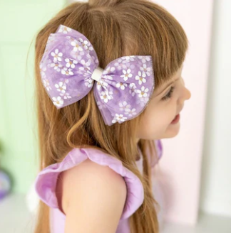 Daisy Tulle Bow Clip