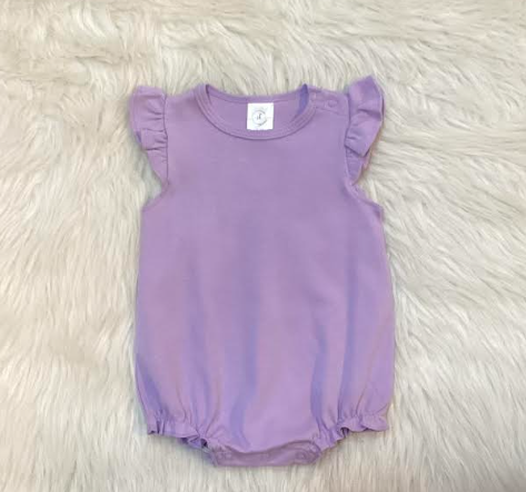 Hali Flutter Sleeve Bubble Onesie- Lavender