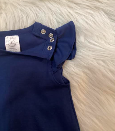 Hali Flutter Sleeve Bubble Onesie- Navy