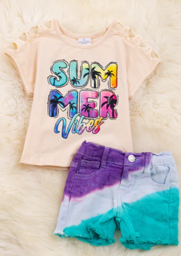 Summer Vibes Top & Tie Dye Shorts