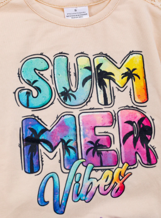 Summer Vibes Top & Tie Dye Shorts