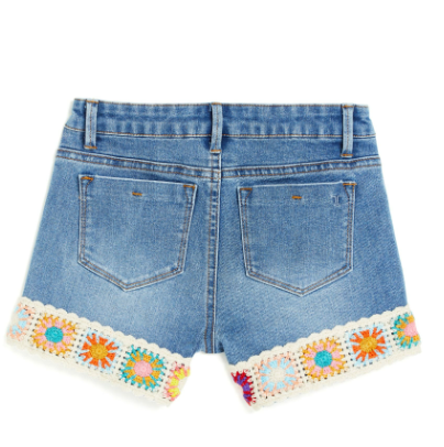 Brittany MR Crochet Short- Medium Indigo