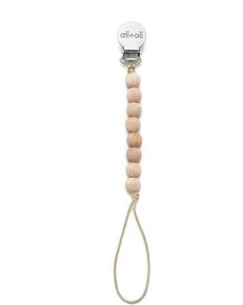 Ali+Oli Silicone Pacifier Clip - Beach Wood
