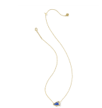 CHEER SHORT PENDANT GOLD COBALT NECKLACE